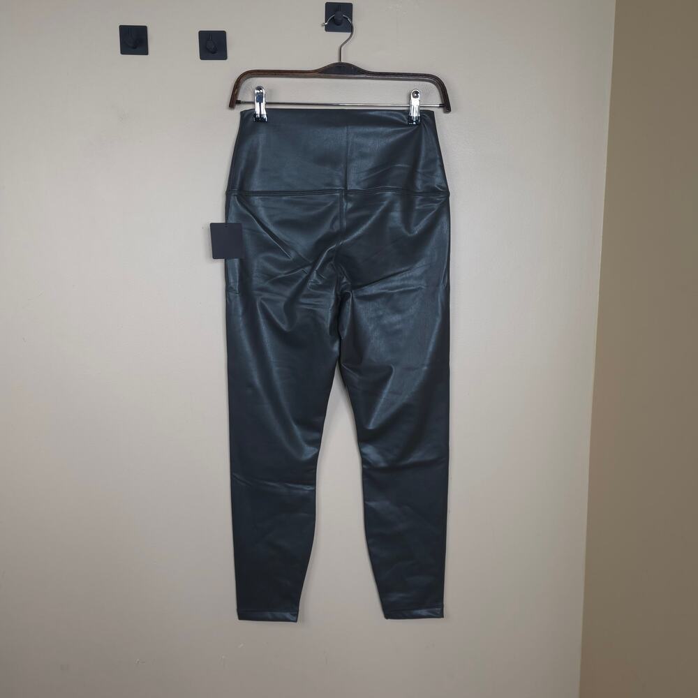 90 Degree By Reflex High Rise Leatherette Leggings in Green Size L - Picture 5 of 7